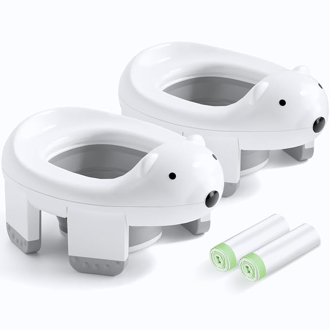 2 Pack Portable Potty Seat, 2 in 1 Travel Potty Seat by BUNWAG