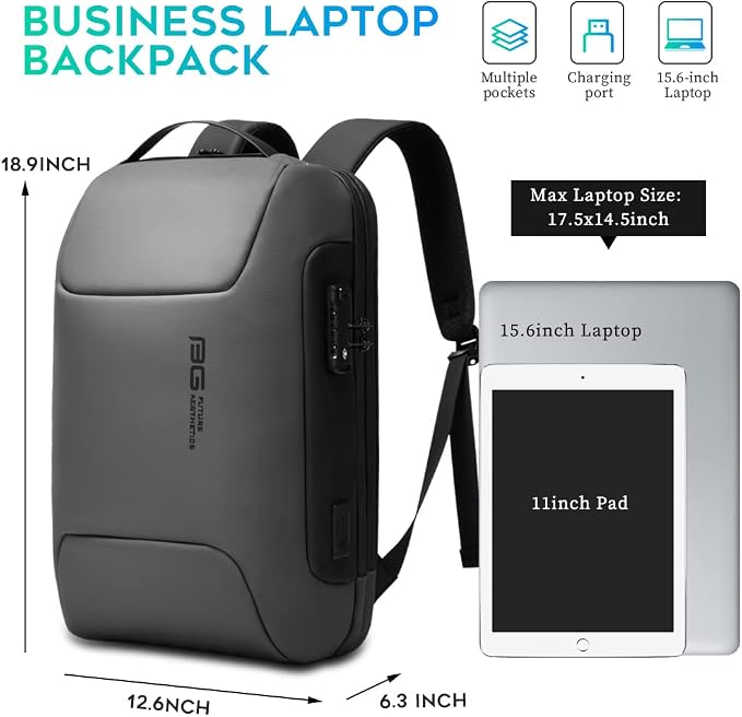BANGE Anti Theft Backpack，Smart Business Laptop Fits 15.6 Inch Notebook - Image 5