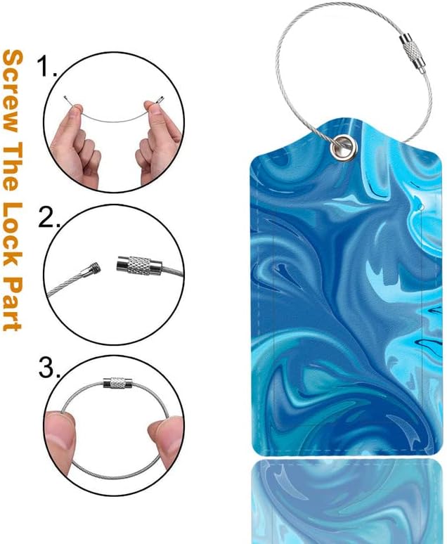 2 Pack Luggage Tag for Suitcase, Cute Unique Leather Bag Tags Identifiers - Image 4