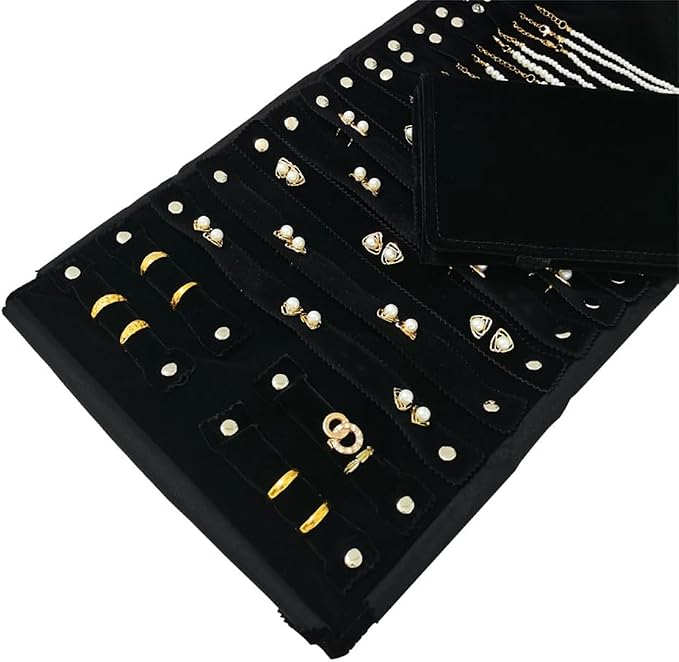 Velvet Travel Jewelry Case Roll Bag Organizer - Image 8