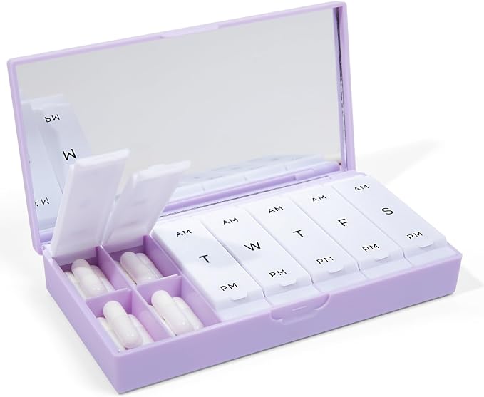 PORT X POLISH Designer Weekly Pill Box Organizer | Compact, Stylish 7-Day by PORTXPOLISH