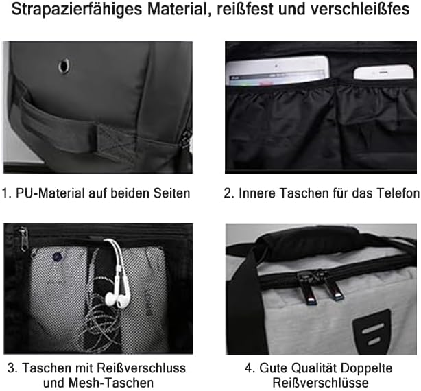 Gym Duffle Bag Backpack Waterproof Sports Duffel Bags Travel Weekender Bag - Image 4