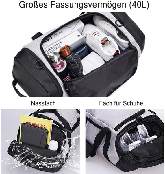 Gym Duffle Bag Backpack Waterproof Sports Duffel Bags Travel Weekender Bag - Image 2