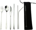 7 Pcs Portable Flatware Set, 304 Stainless Steel Cutlery Set Travel Utensils by Uniturcky