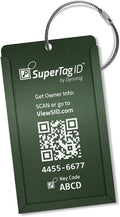 Dynotag® Web Enabled Smart Aluminum Convertible Luggage ID Tag + Braided Steel by DynotagInc