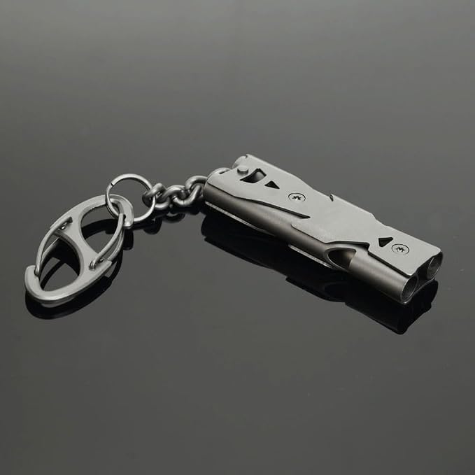 Whistle Emergency Whistles Keychain Rape Whistle Stainless Steel High Decibel - Image 3