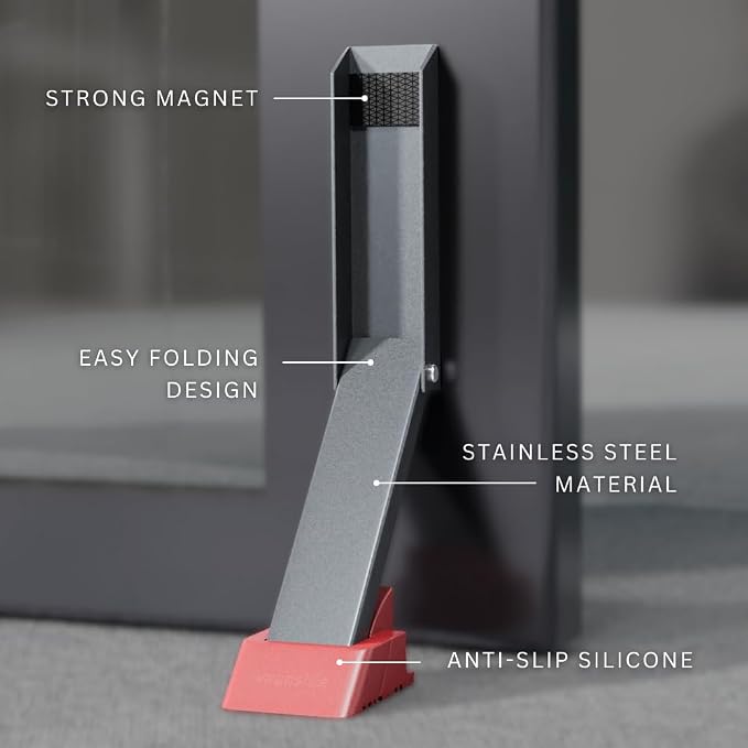 2 Pack Door Stop, No Drill Door Stoppers - Image 2