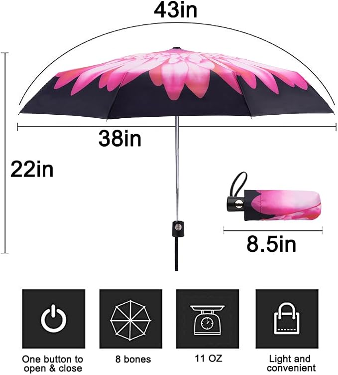 Goothdurs Automatic Mini Travel Windproof Umbrella Compact Auto Open/Close - Image 2