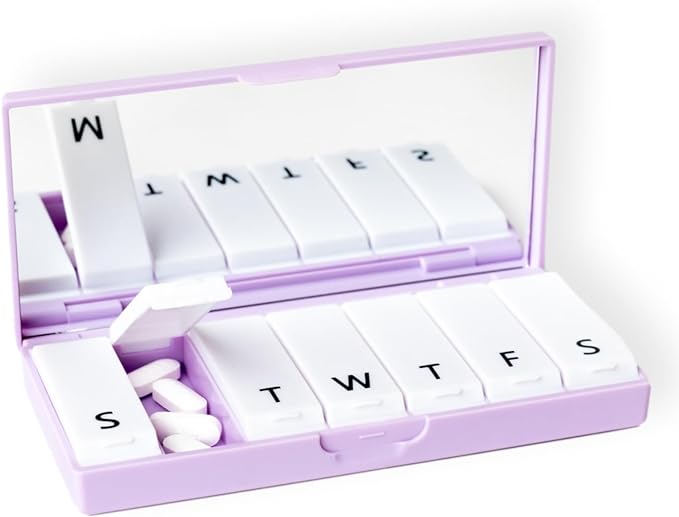 PORT X POLISH Designer Weekly Pill Box Organizer | Compact, Stylish 7-Day by PORTXPOLISH