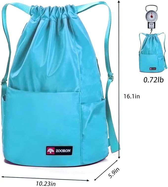 ZOORON Waterproof Drawstring Gym Backpack Bag - Image 6