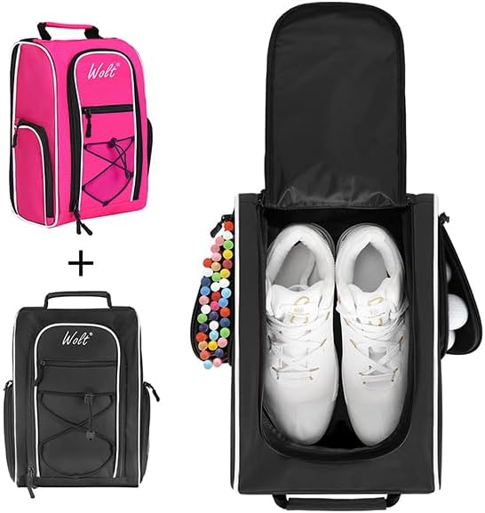 Wolt 2 Pcs Golf Shoe Bag for Travel- Zippered Shoes Carrier Bags by WOLT