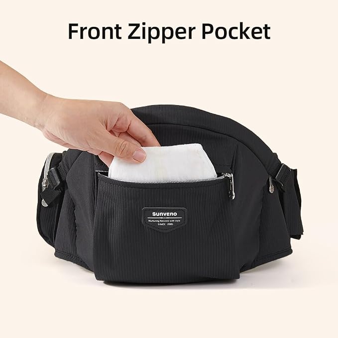 Sunveno Hip Baby Carrier with Seat, Ergonomic Baby Hip Carrier, Front-Facing - Image 8