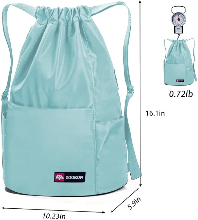 ZOORON Waterproof Drawstring Gym Backpack Bag - Image 6
