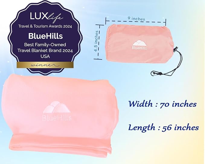 BlueHills Ultra Compact Travel Blanket 2 Pack Large Soft Cozy Portable Blanket - Image 3
