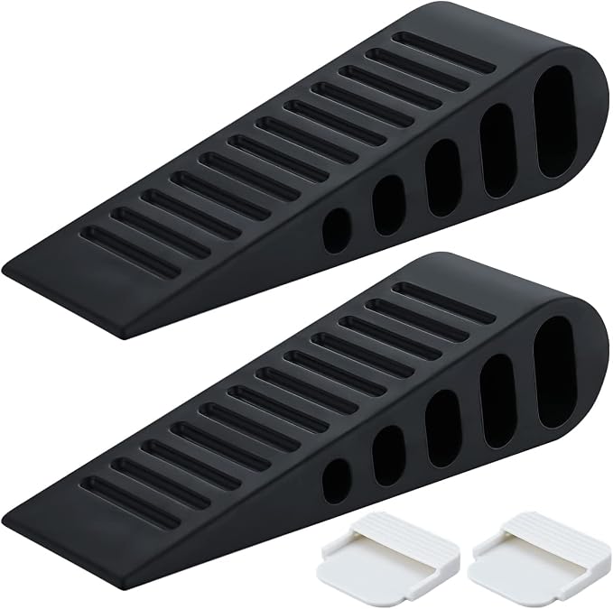 JQK Rubber Door Stopper Wedge, Wooden Floor, DSB61-BK-P6 by Homeimprovement