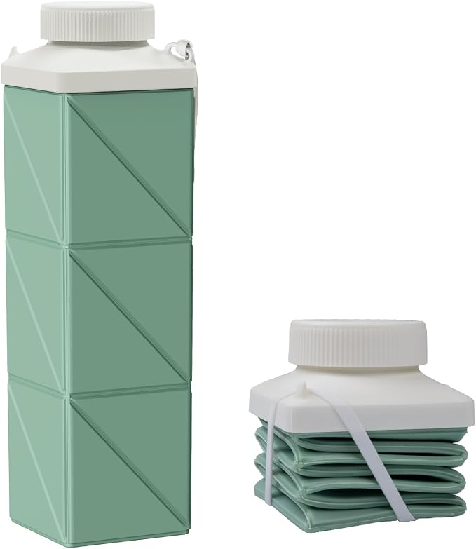 24oz Collapsible Water Bottles, Food grade BPA Free Reusable Foldable Water by POPDIGITO