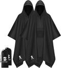 SaphiRose Extra Thick Hooded Rain Poncho Double Layer Waterproof Raincoat Jacket by SaphiRose