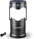 Lichamp 1-Pack Solar Camping Lantern, USB Rechargeable LED Lanterns Battery by Lichamp