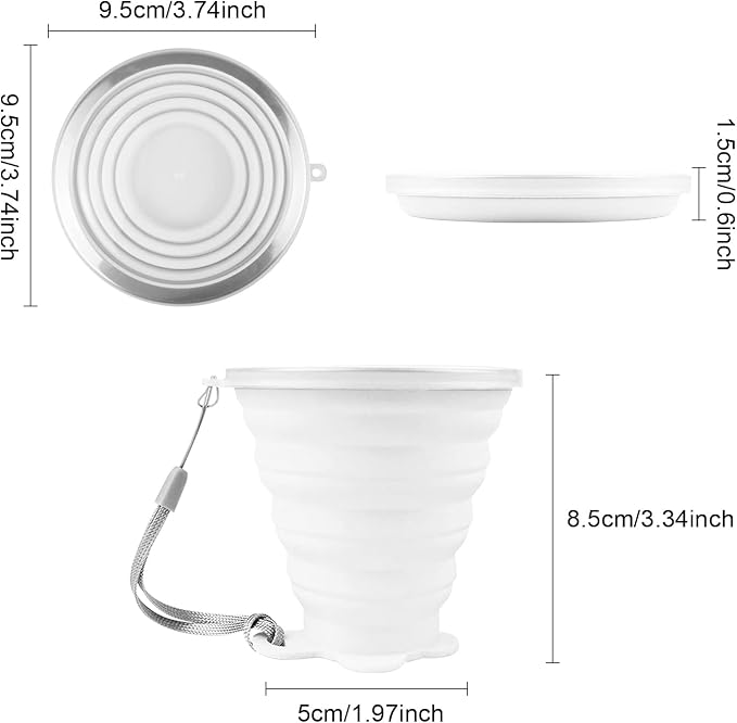JBER Silicone Collapsible Travel Cup, 4 Pack Silicone Folding Camping Cup - Image 3