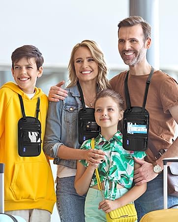 Passport Holder For Travel Family: Neck Wallet Passport Pouch Travel Document - Image 8