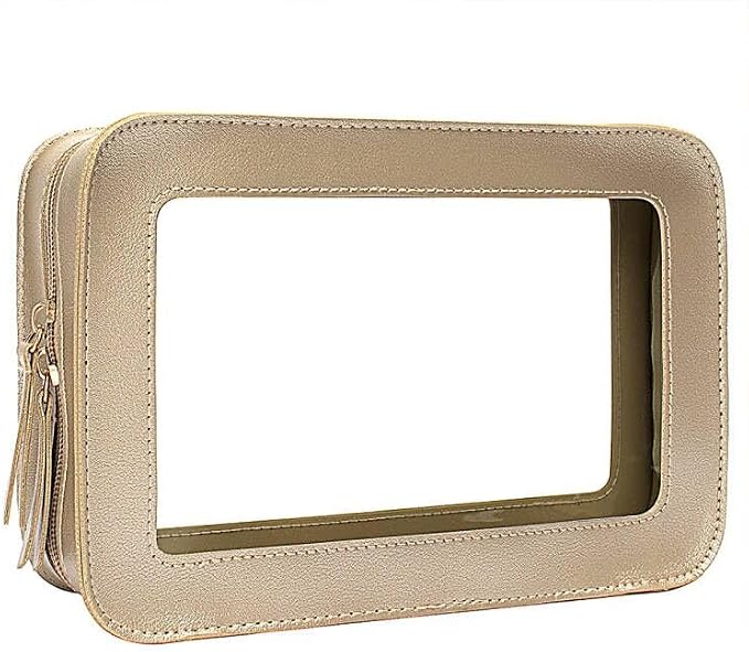 Clear Makeup Bag Small, TSA Approved Portable Toiletry Bag by FFpaw
