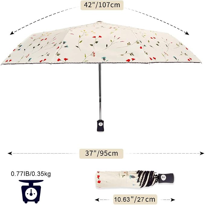 Cuby UV Sun Umbrella Compact Folding Travel Umbrella Auto Open and Close - Image 5