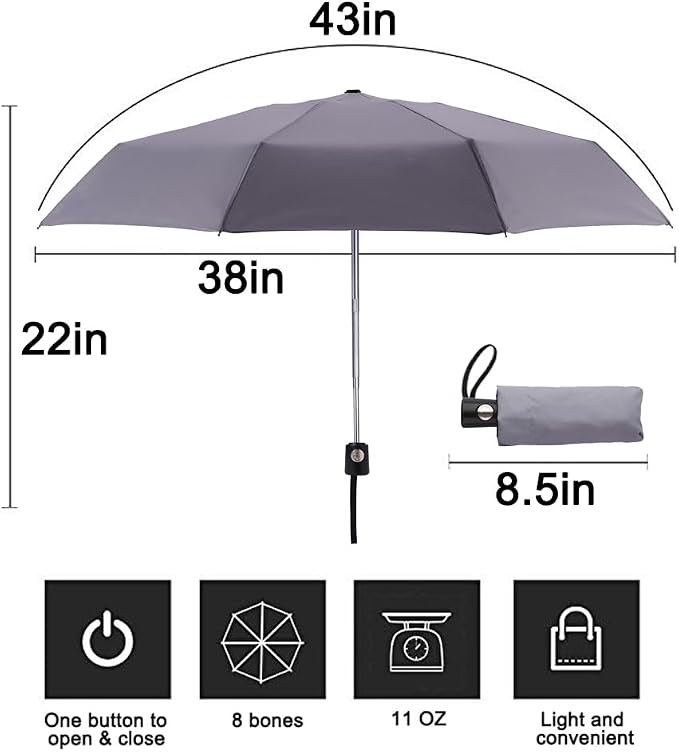 Goothdurs Automatic Mini Travel Windproof Umbrella Compact Auto Open/Close - Image 2