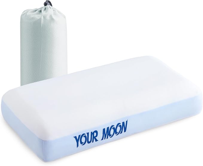 YOUR MOON Memory Foam Travel Pillow, Pure Cotton Cover, Compressible Camping by YOURMOON