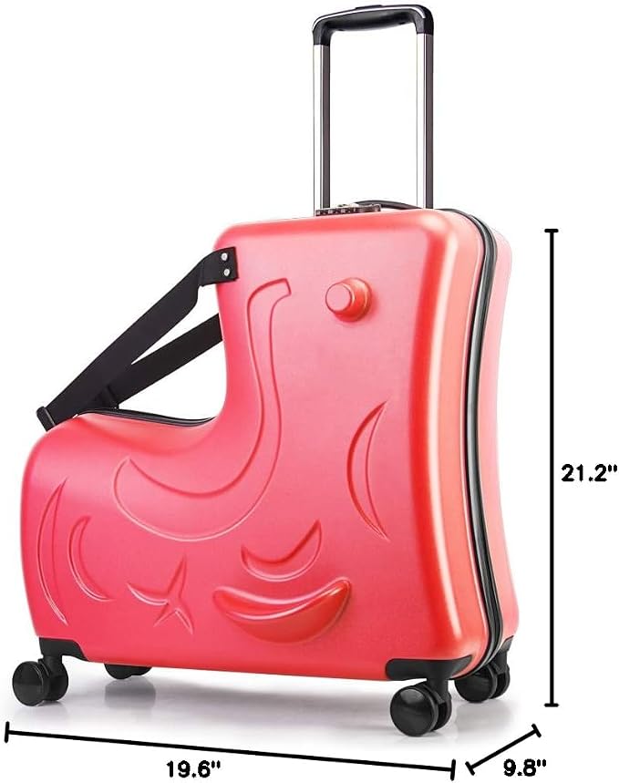 N-A Kids Ride On Suitcase with Wheels, Scooter Luggage - Image 7