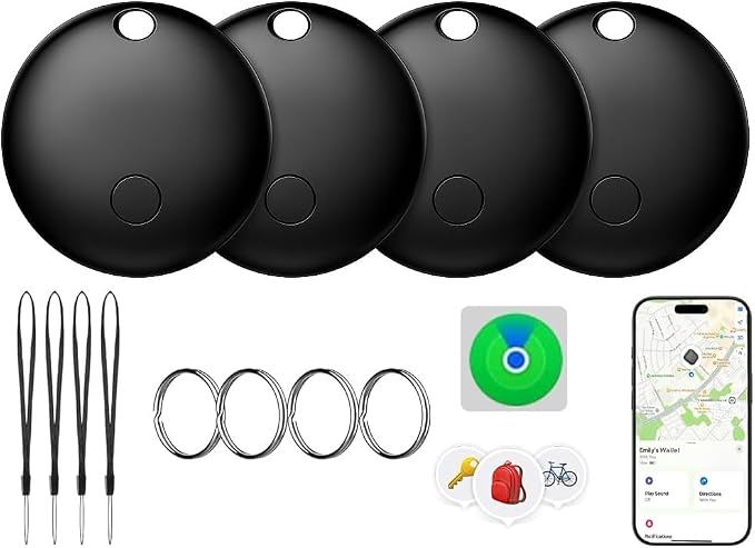 Air Tags-4 Pack, Pet Trackers, Item Locator Tags Works by Crdmtk