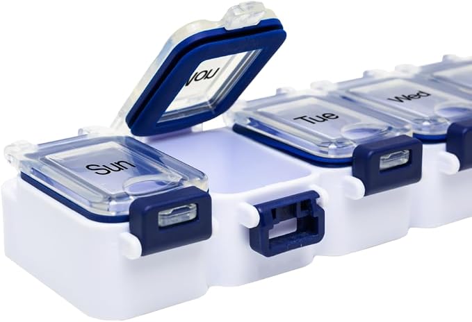 EZY DOSE Weekly Pill Planner, Medicine Case, Vitamin Organizer Box, Waterproof - Image 4