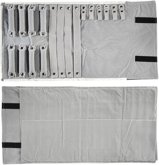 Velvet Travel Jewelry Case Roll Bag Organizer by SCIKHEFT