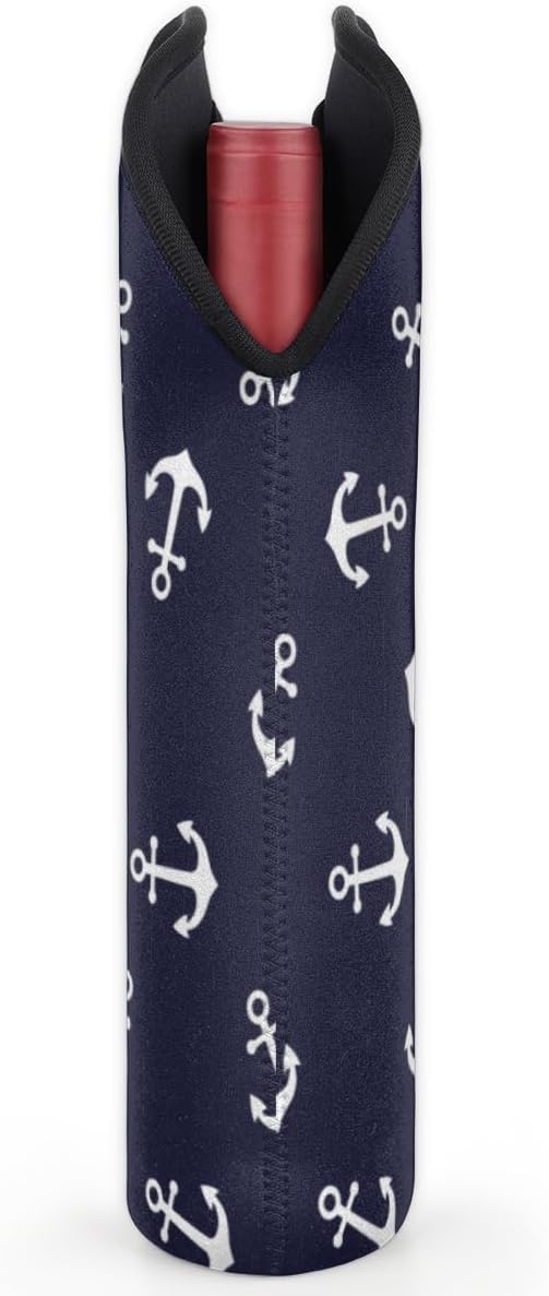 Nautical Anchors 2 Bottle Wine Carrier Tote Bag Insulated Wine Bottles Neoprene - Image 6