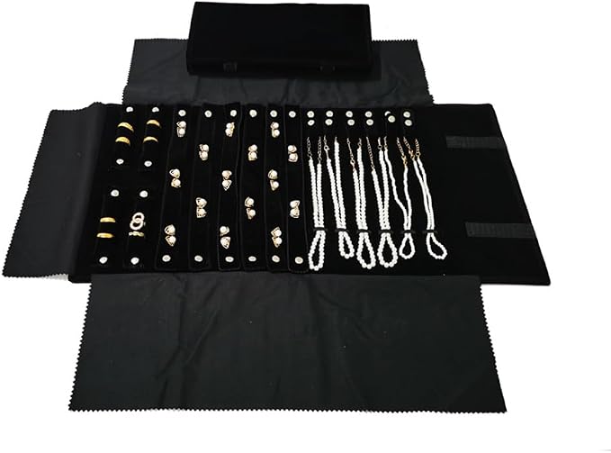 Velvet Travel Jewelry Case Roll Bag Organizer - Image 3