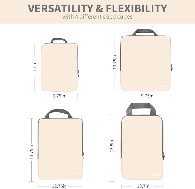 BAGAIL 4 Set/6 Set/8 Set Compression Packing Cubes Travel Accessories - Image 2