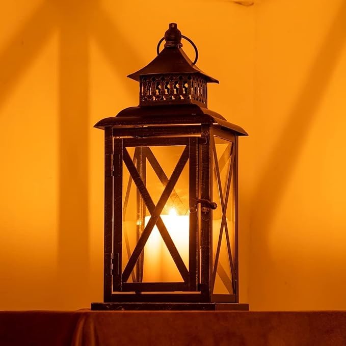 DECORKEY Lantern Decorative Indoor & Outdoor, 2 Pack Large Hanging Candle - Image 6