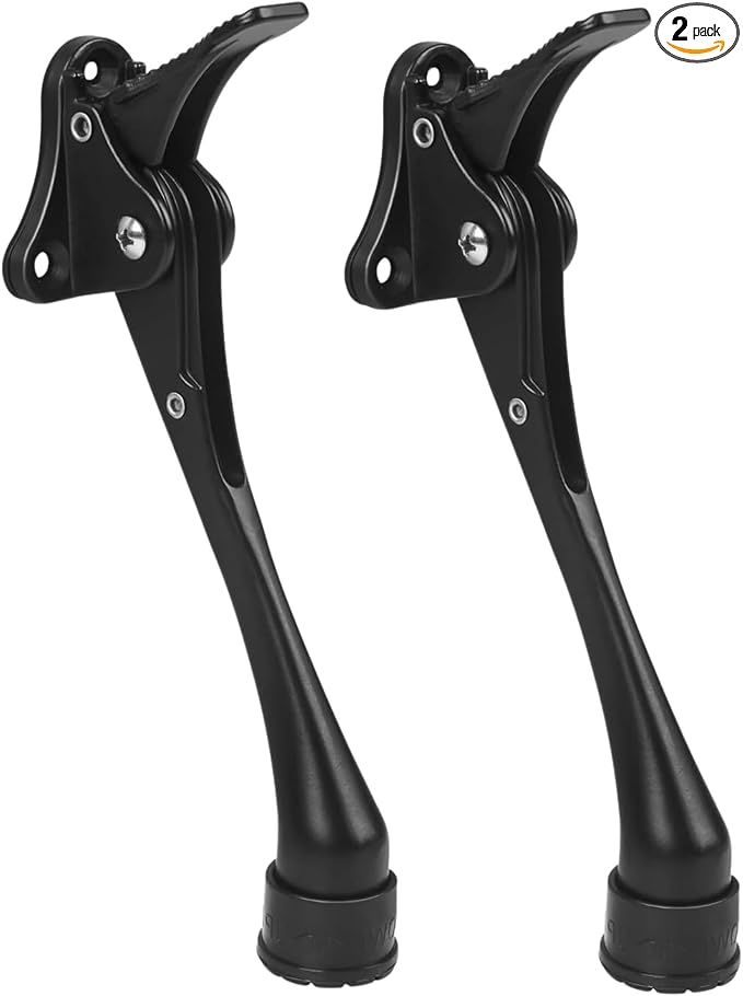 2 Pack 6 Inch Black Kick Down Door Stoppers by ENYZTBI