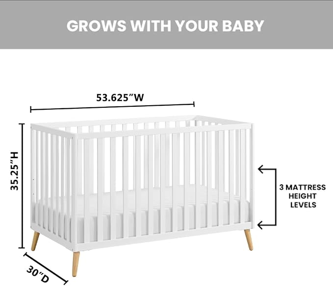 Oxford Baby Cozy Nest Convertible Island Crib, Snow White/Natural - Image 4