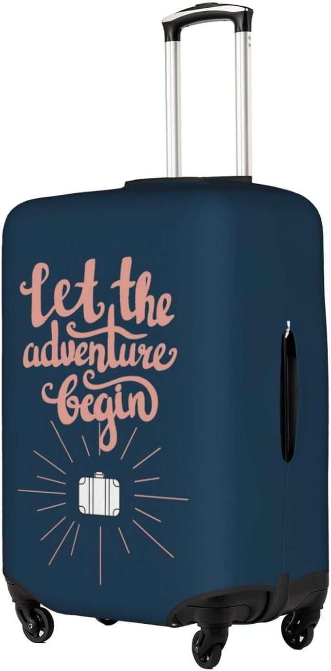 Let The Adventure Begin Luggage Cover Washable Suitcase Protector, Luggage Tag - Image 5