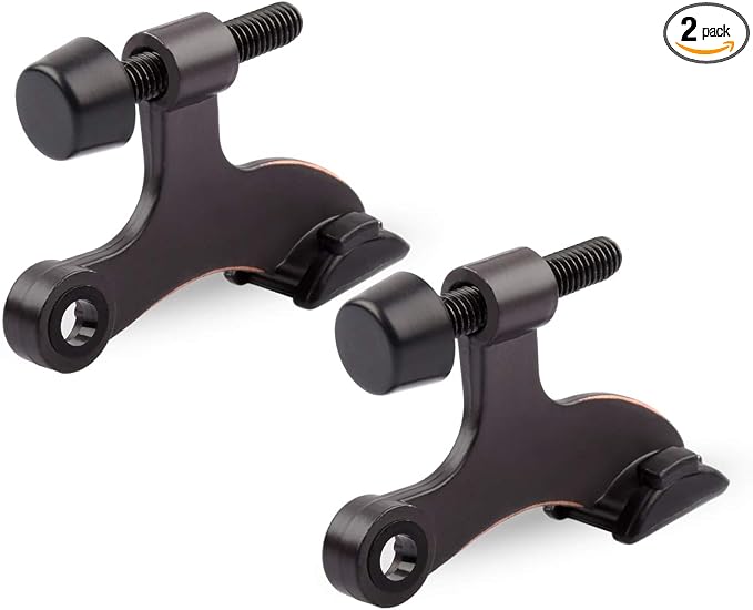 HOMOTEK 2 Pack Hinge Pin Oil Rubbed Bronze Door Stopper, Adjustable Deluxe by HOMOTEK