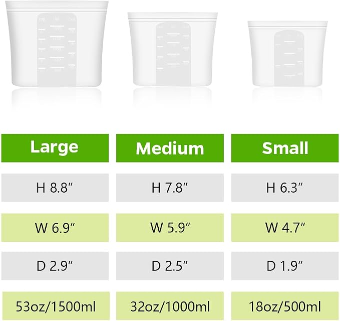 Reusable 100% Silicone Food Storage Bags, Sandwich Snack Bags New Generation - Image 2