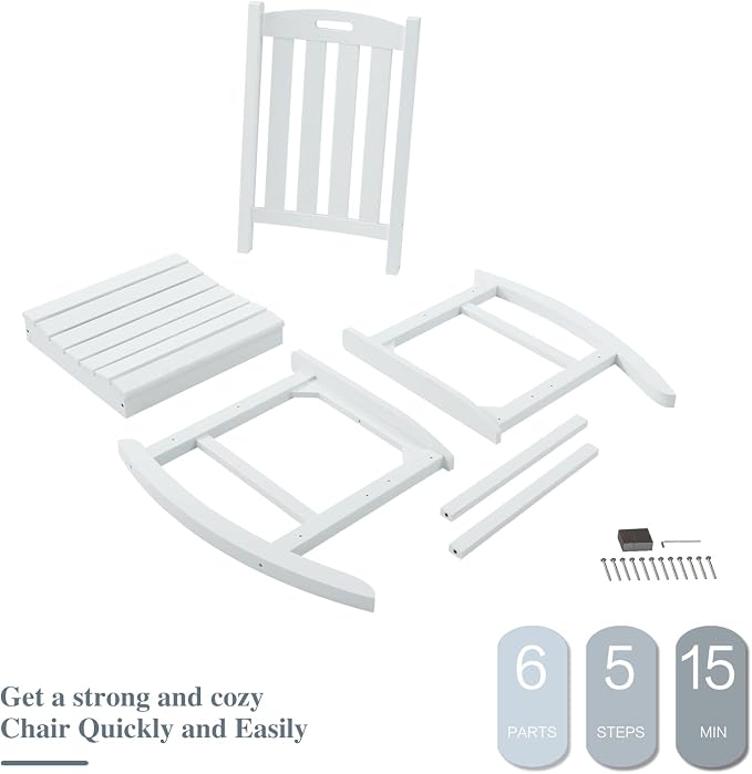 Psilvam Oversized Outdoor Rocking Chair, - Image 7