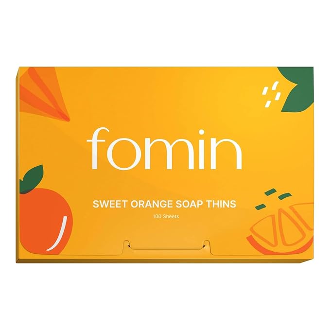 FOMIN - Paper Soap Sheets for Hand Washing - Orange Portable Travel Soap Sheets by FOMIN