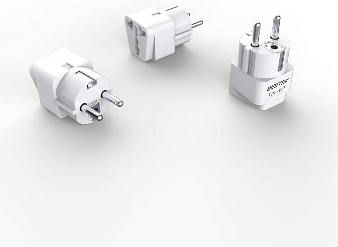 BESTEK Europe Travel Plug Adapter, Grounded Universal Type E/F Plug Adapter EU by BESTEK