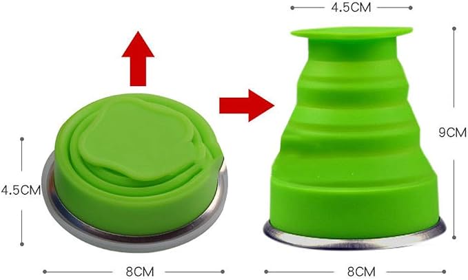 Silicone Collapsible Travel Water Cup, Expandable Drinking Cup Set, Reusable Mug - Image 2