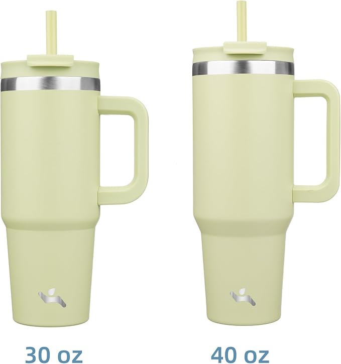 40 oz Tumbler with Handle and 2 Straws, 2 in 1 Lid Insulated Water Bottle - Image 3