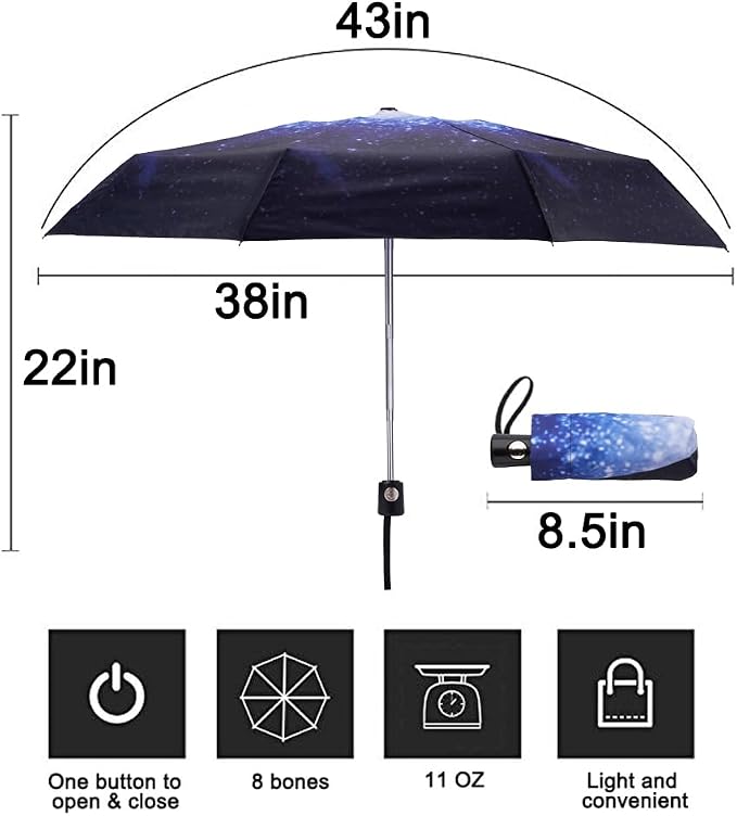 Goothdurs Automatic Mini Travel Windproof Umbrella Compact Auto Open/Close - Image 2