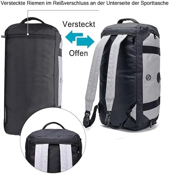Gym Duffle Bag Backpack Waterproof Sports Duffel Bags Travel Weekender Bag - Image 5