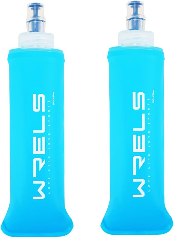 Folding Soft Flask Portable Collapsible Running Lightweight Water Bottle by WRELS