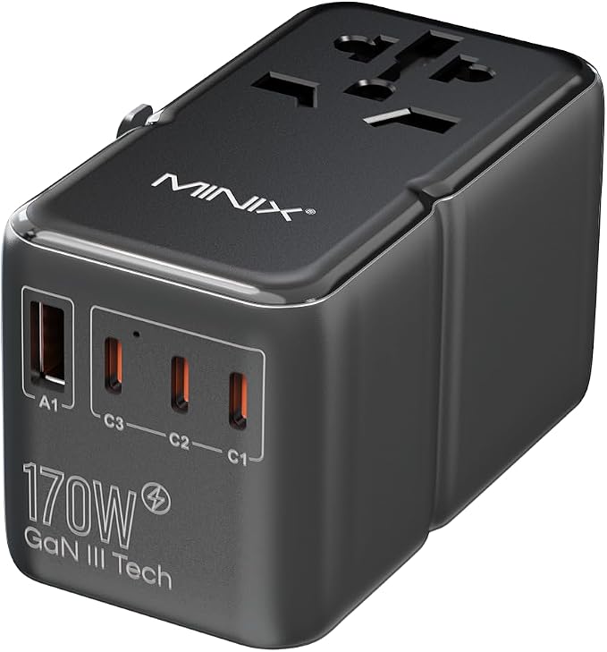 MINIX 170W Universal Travel Adapter GaN III Travel Adapter Worldwide by MINIX